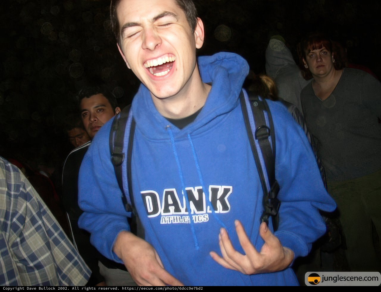 Blue Hoodie Laughter