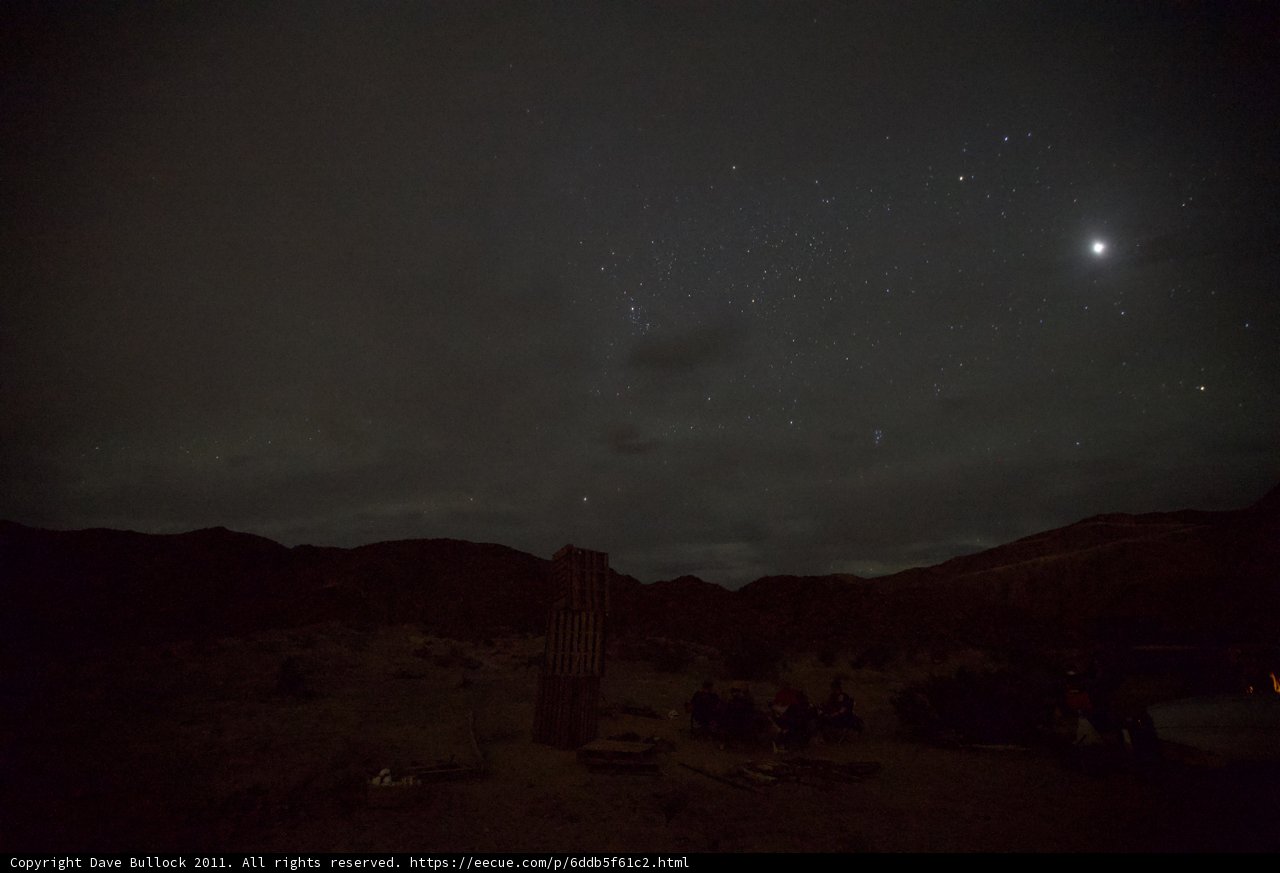 Moon and Venus over the Desert