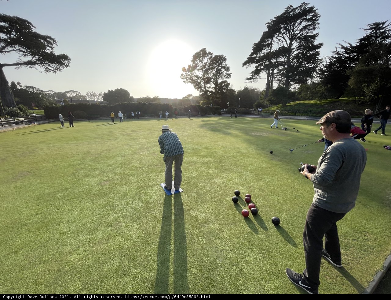 Playing Bowls on a Sunny Day
