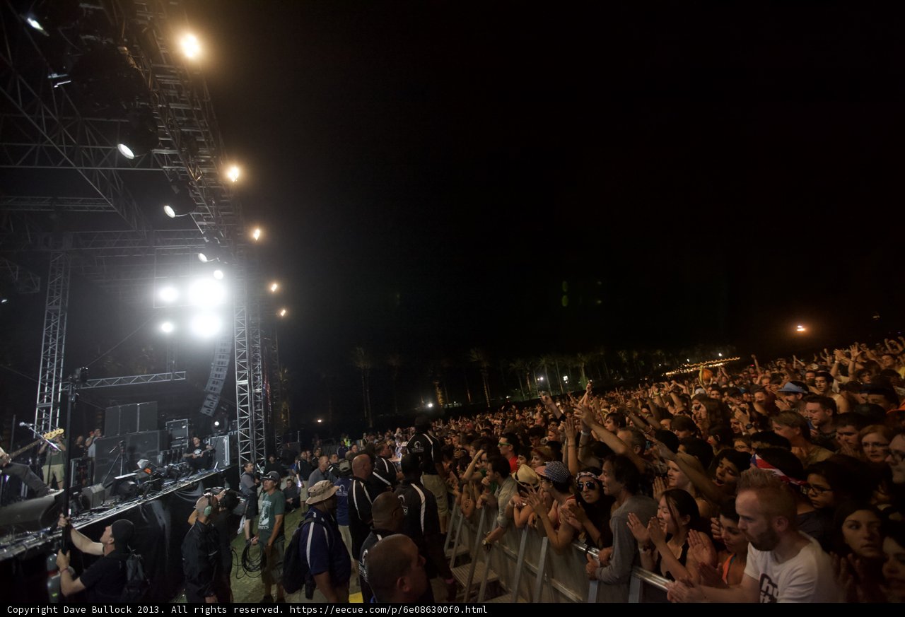 Lights and Lively Crowd at Coachella Concert