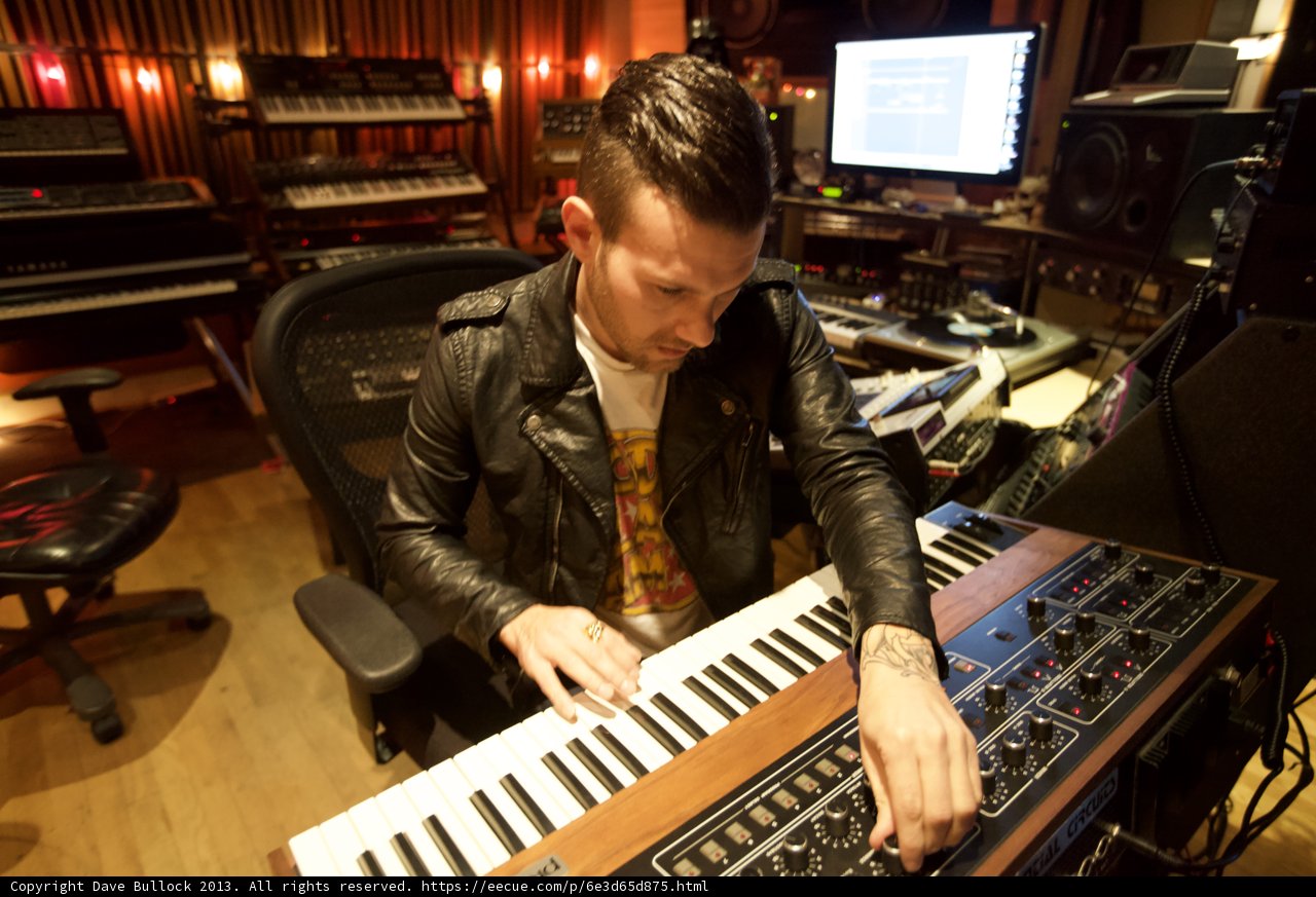 Leather Jacketed Musician on the Keys