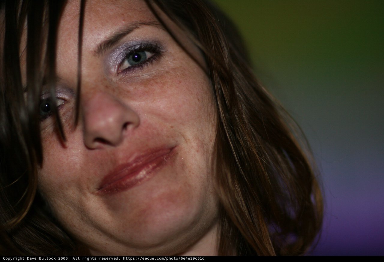 Intimate Close-Up Portrait of Woman at Nightclub Event