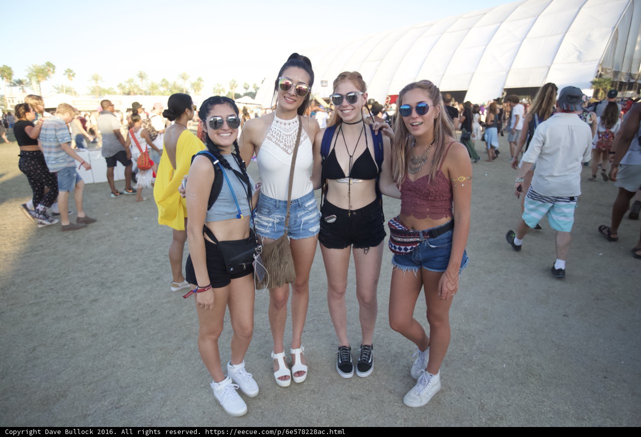 Three Girls Strike a Pose at Coachella