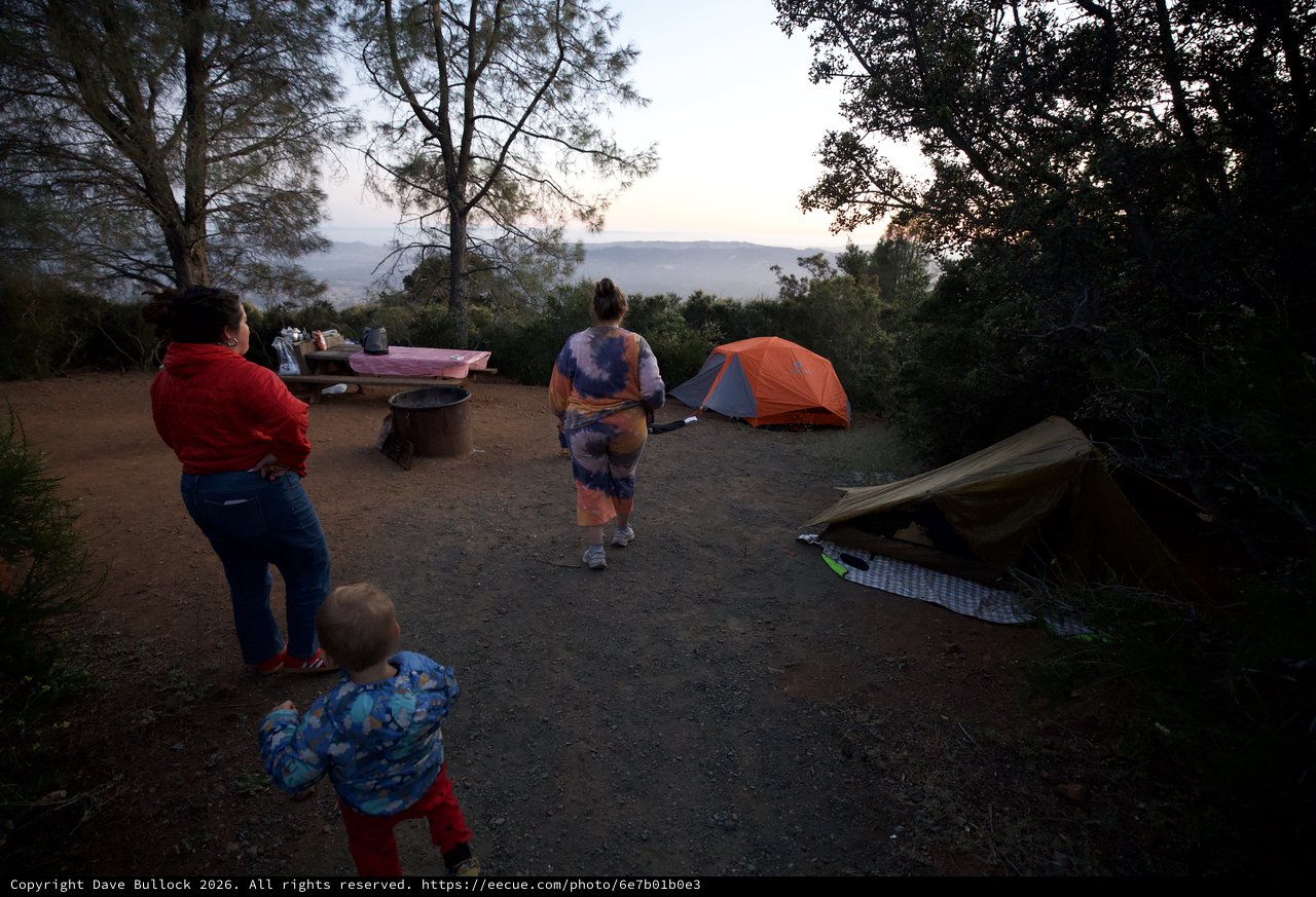 Dusk Falls Over Family Campsite at Mount Diablo