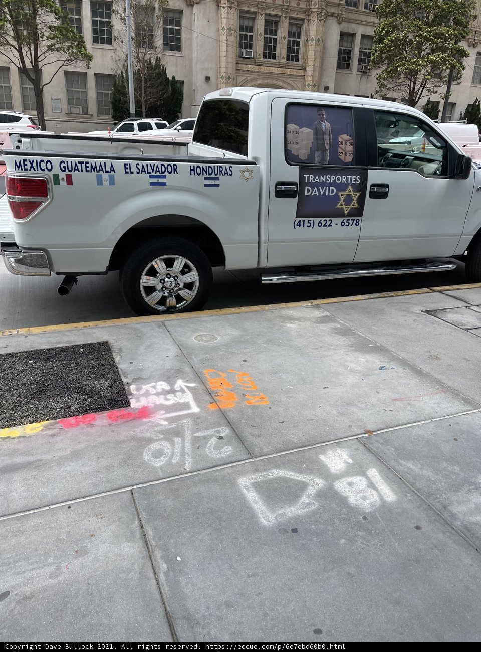 White Pickup Truck Advertisement