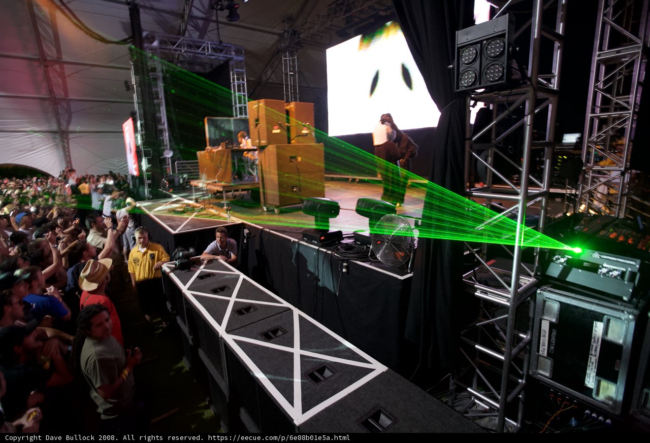 Green Laser Lights on Coachella Stage