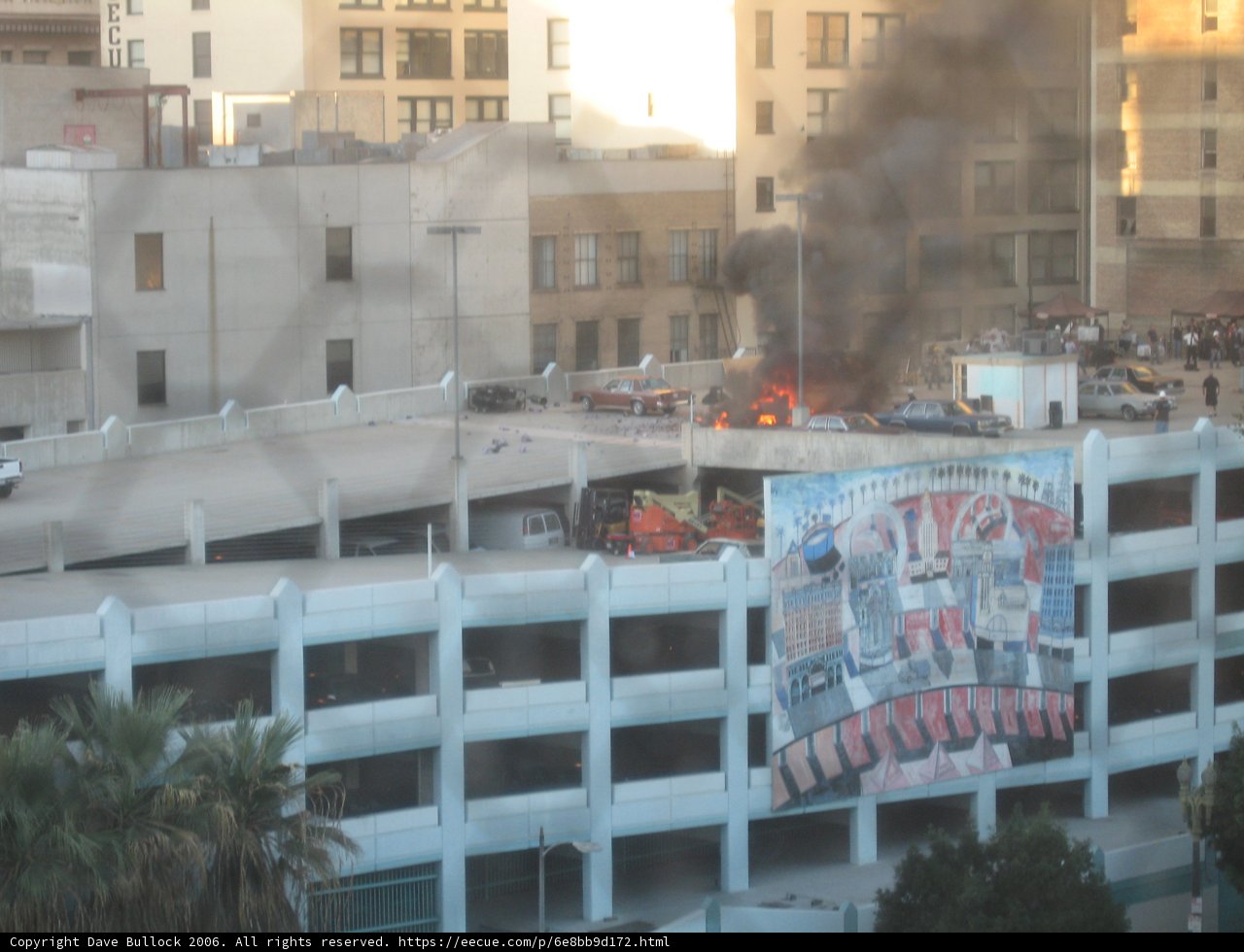 Blaze Erupts in Parking Garage Near City Office Building