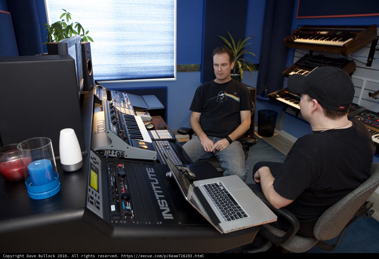 Recording Studio Session with Two Men