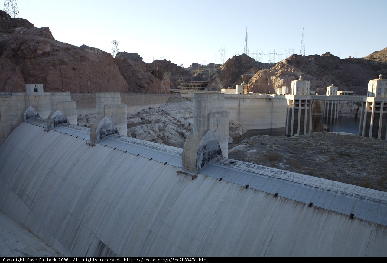 Hoover Dam Against A Blue Sky