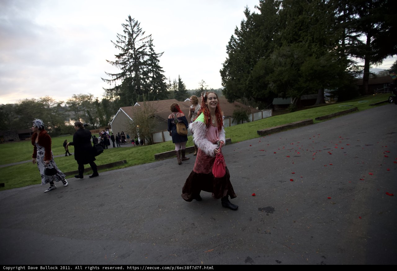 Costume Walk on Cloudy Day