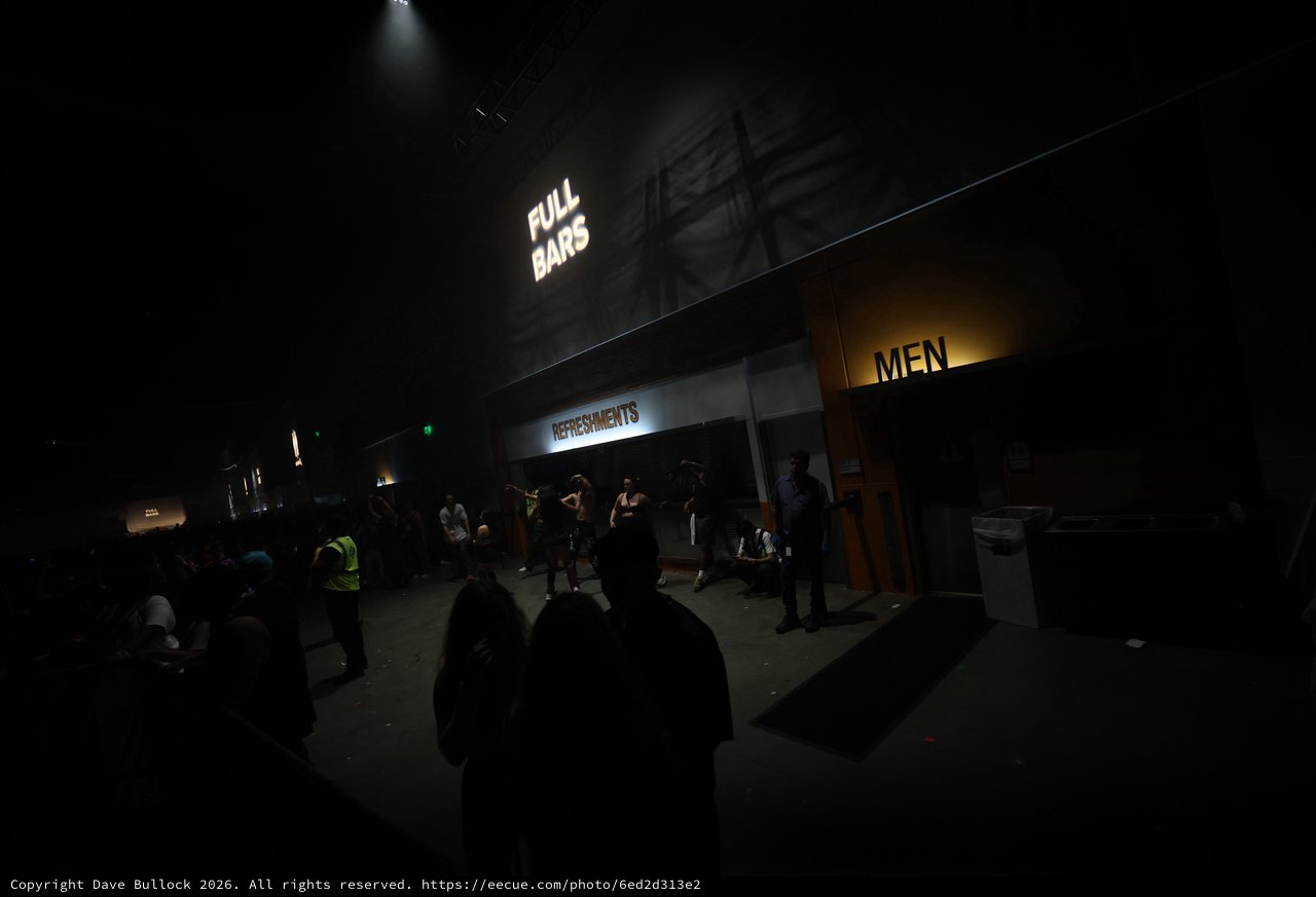 Neon Signs Glow at Wobbleland Festival Concourse