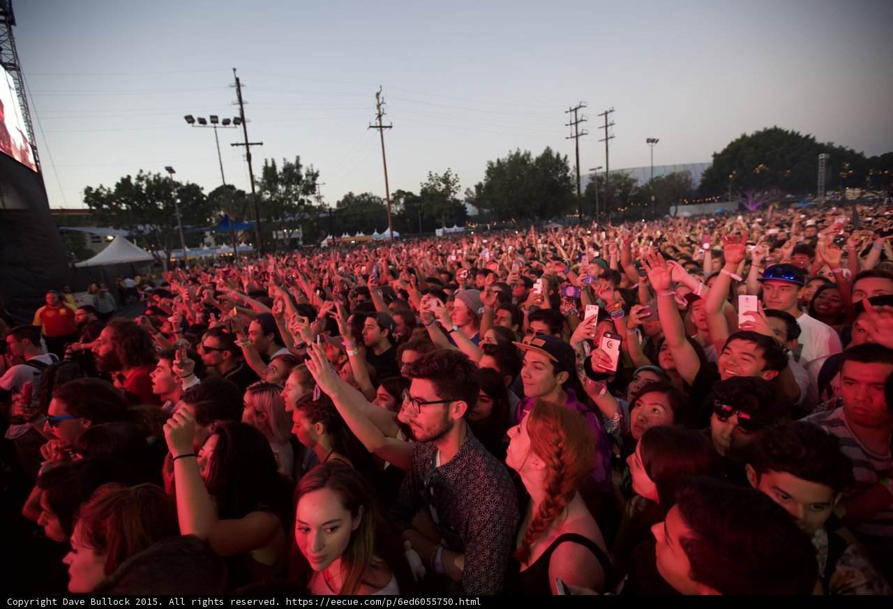 Pink Lit Crowd Wide Shot