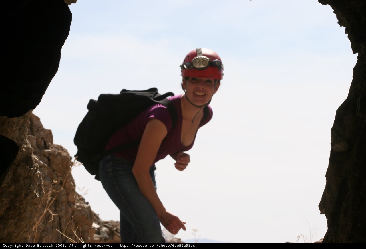 Cave Explorer Emerges Into Desert Light