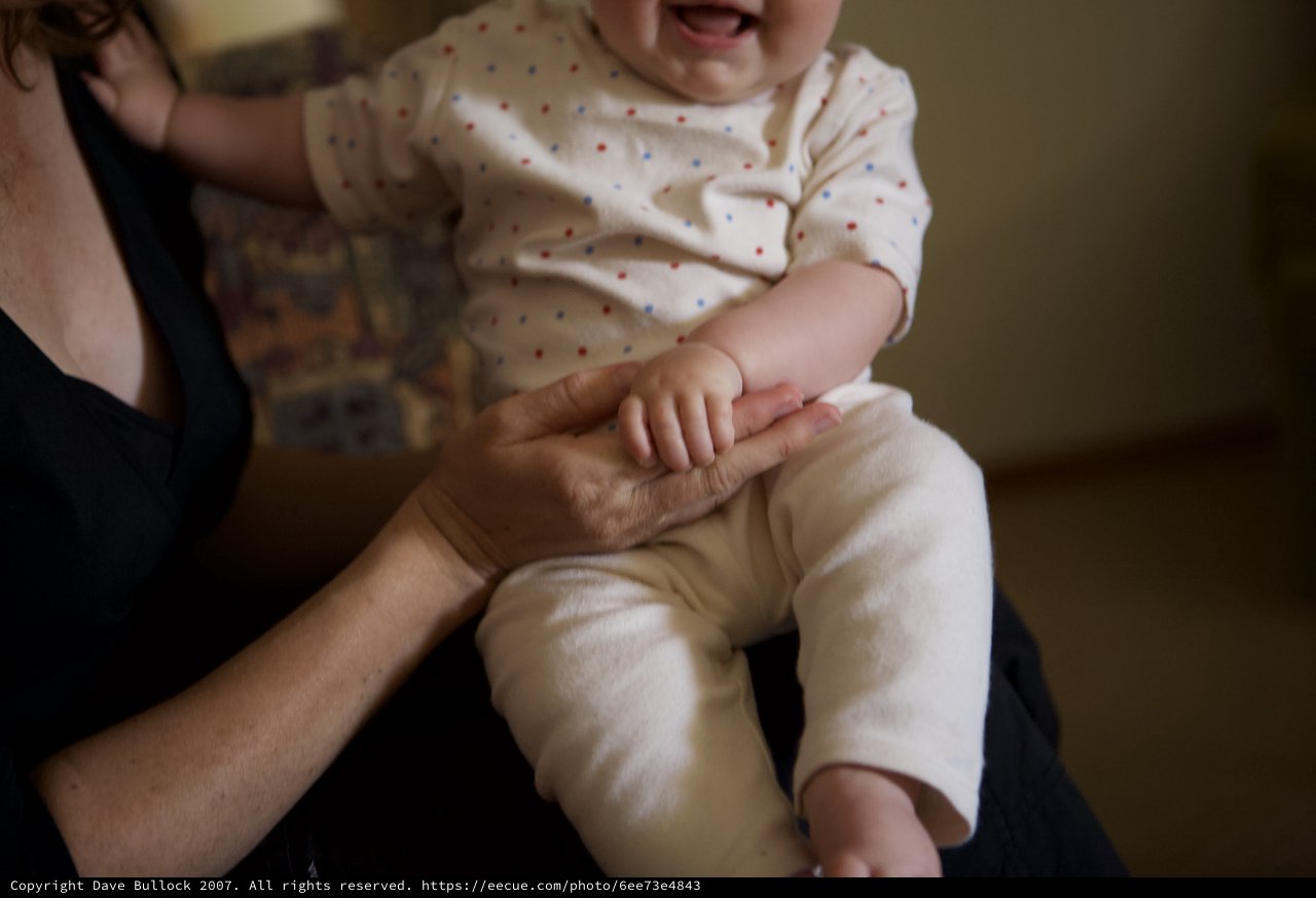 Tender Moment: Baby's Hand Clasps Parent's Finger