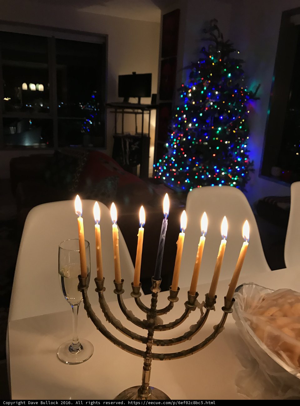 Menorah and Christmas Tree