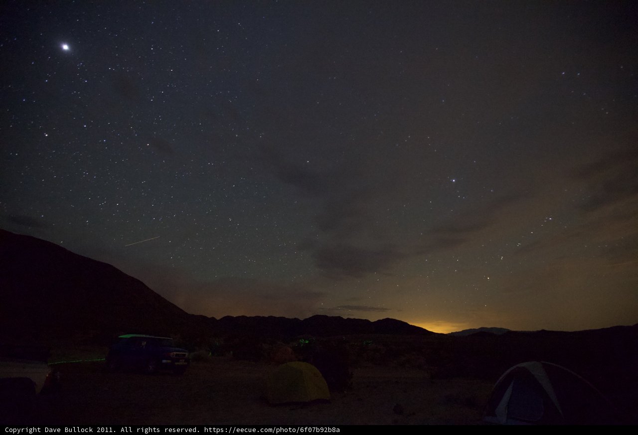 Desert Night Camping under the Starry Sky