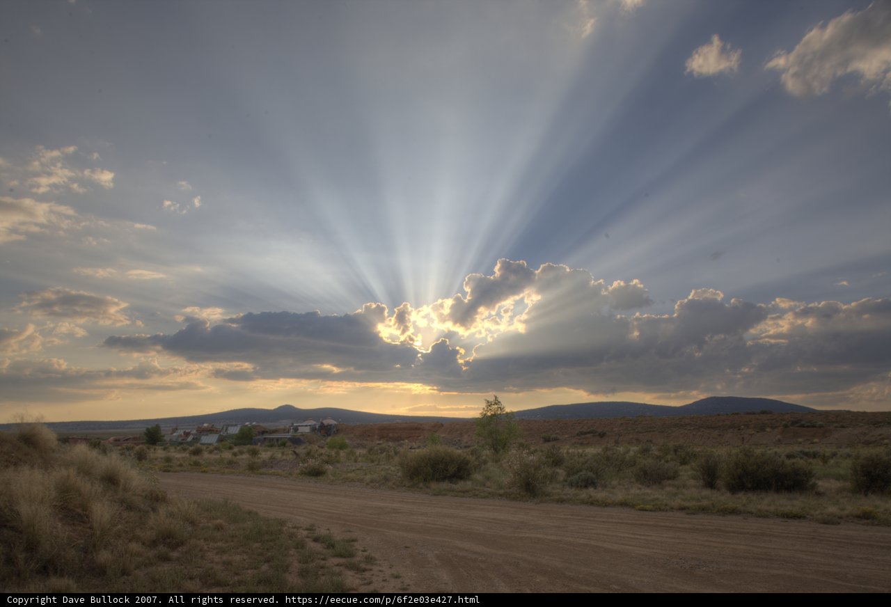 Sunset and an Earthship