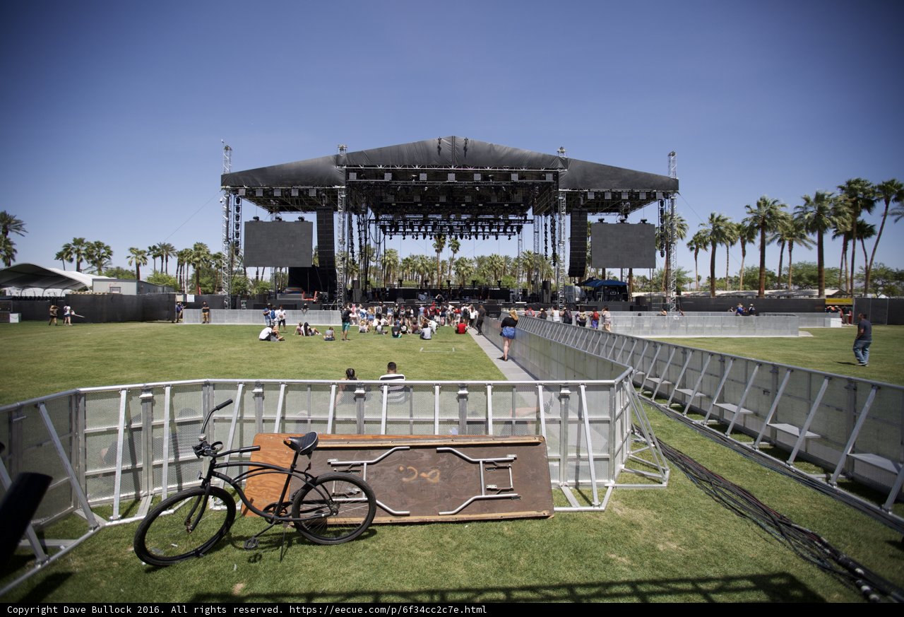 Parked Bicycle in front of Coachella Stage