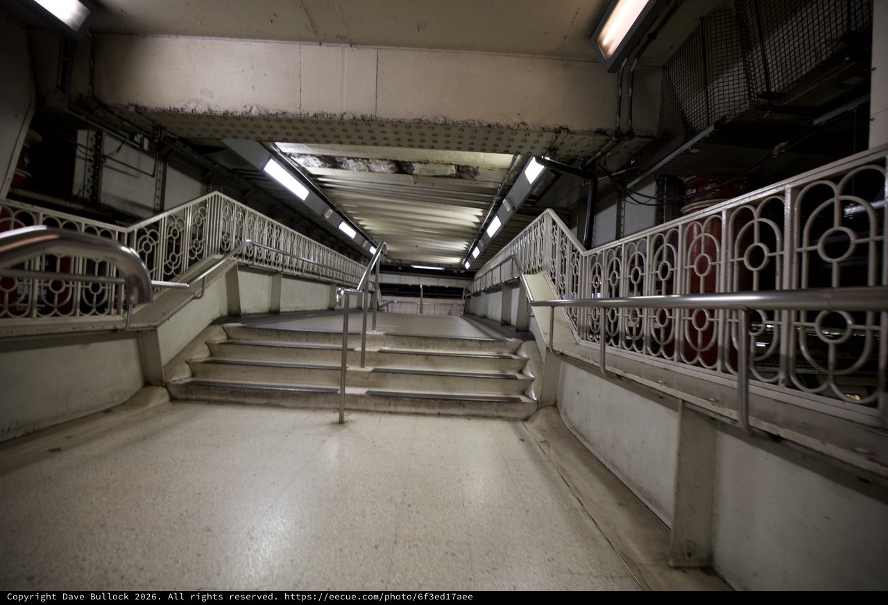 Symmetrical Underground Station Stairway in London