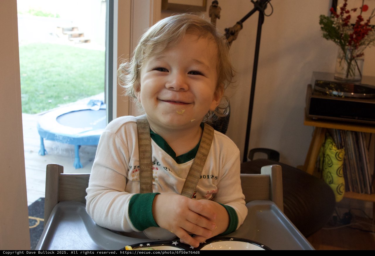 Toddler's Joyful Mealtime During Christmas Season