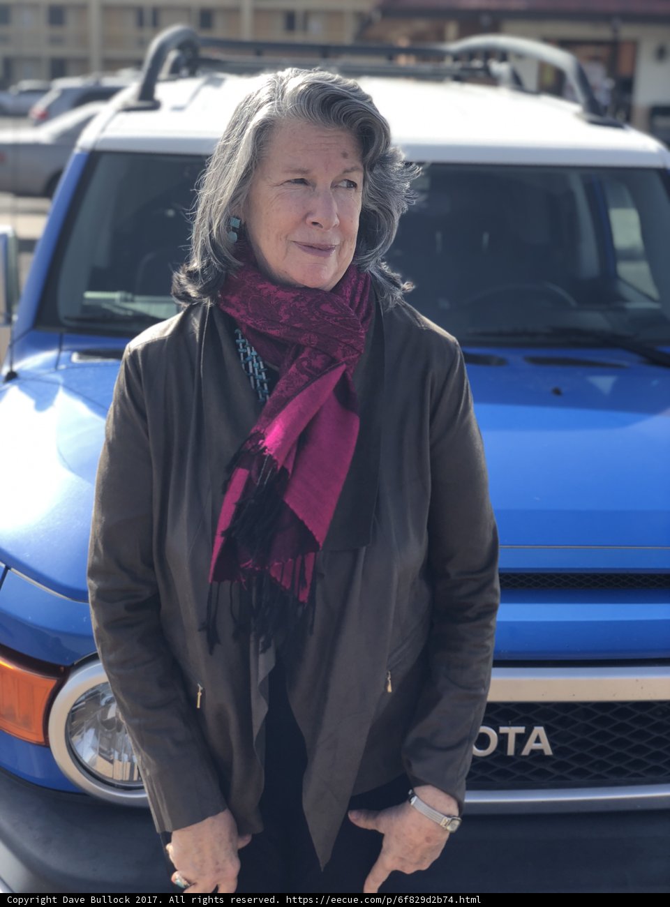Blue Toyota Truck with a Fashionable Rhoda B
