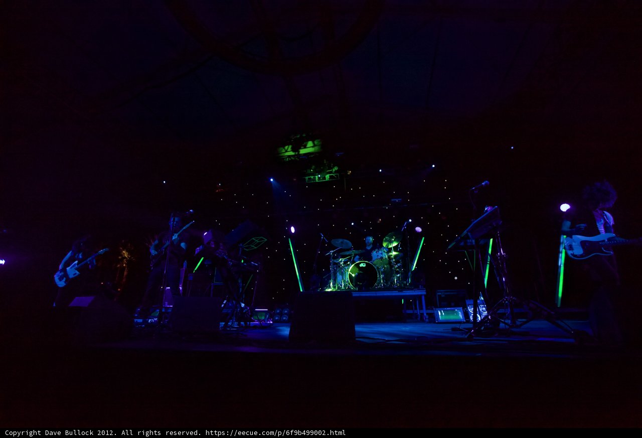 Green Lit Band Rocking Coachella Stage