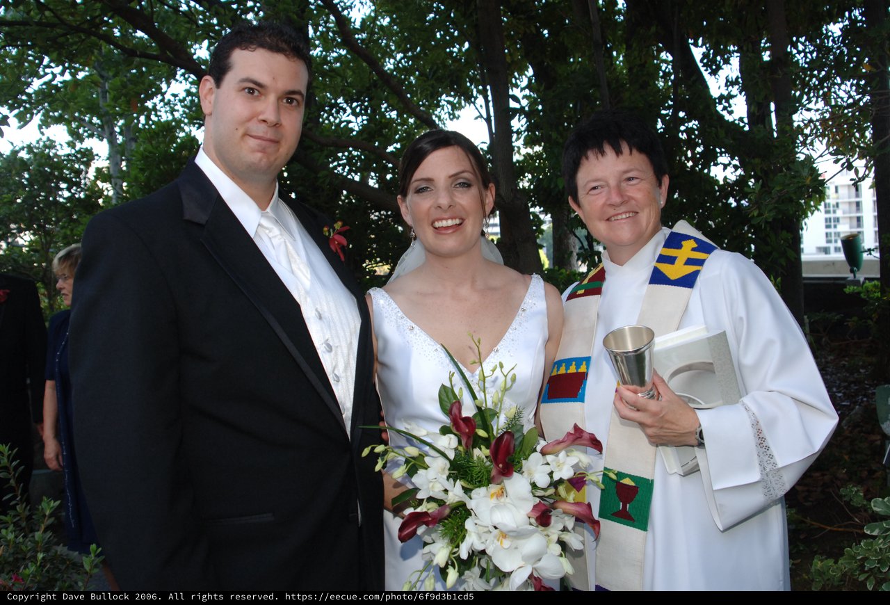 Joyful Outdoor Wedding Ceremony with Officiant