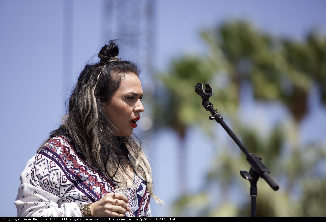 Live Performance by Woman with Microphone