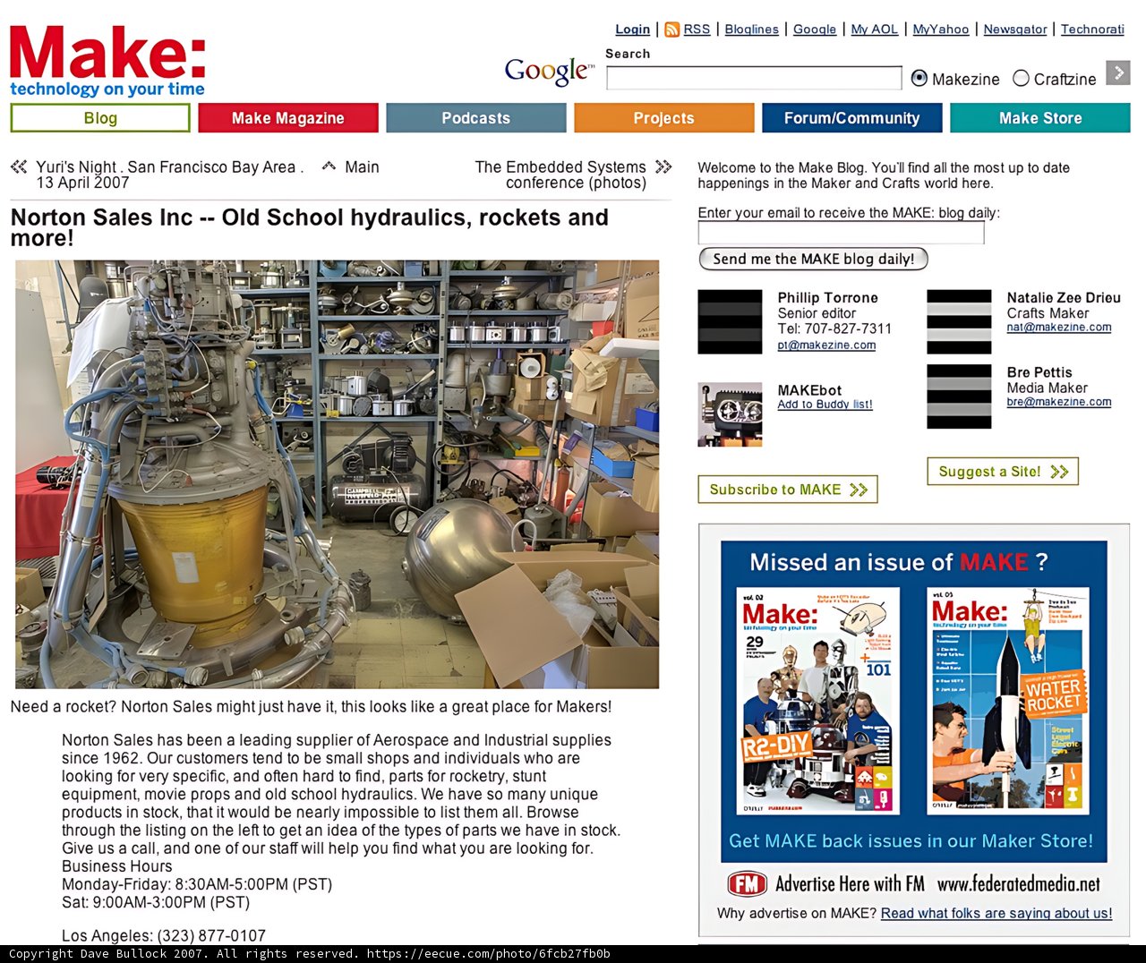 Make Website Display of Manufacturing Items