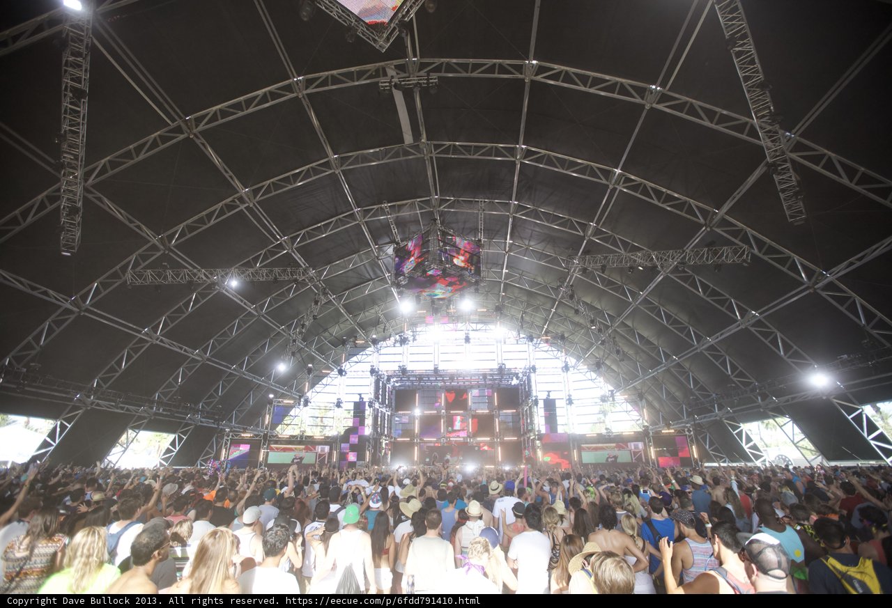 Coachella Night Sky Concert Crowd