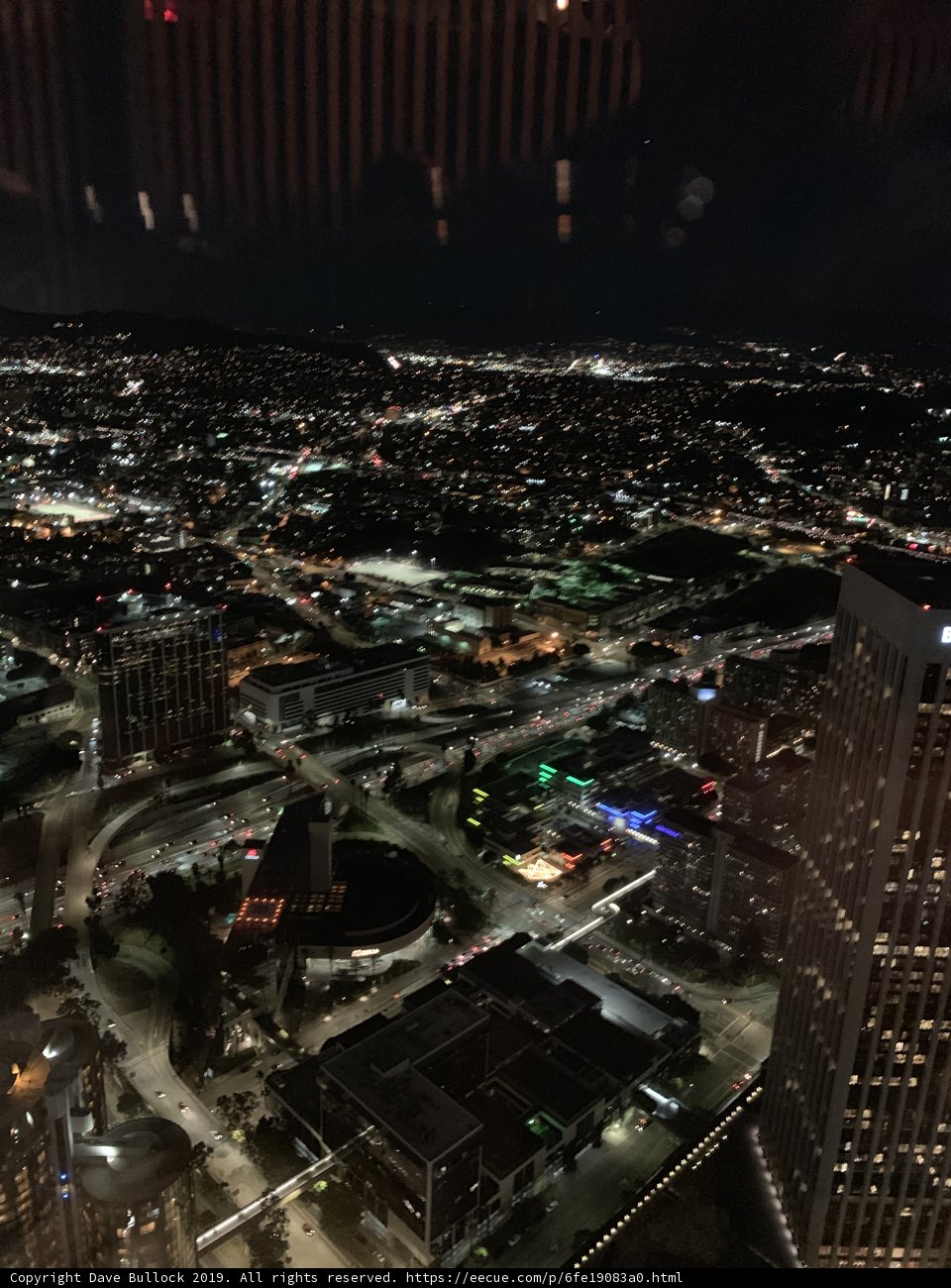 Cityscape at Night from the Top of a Building