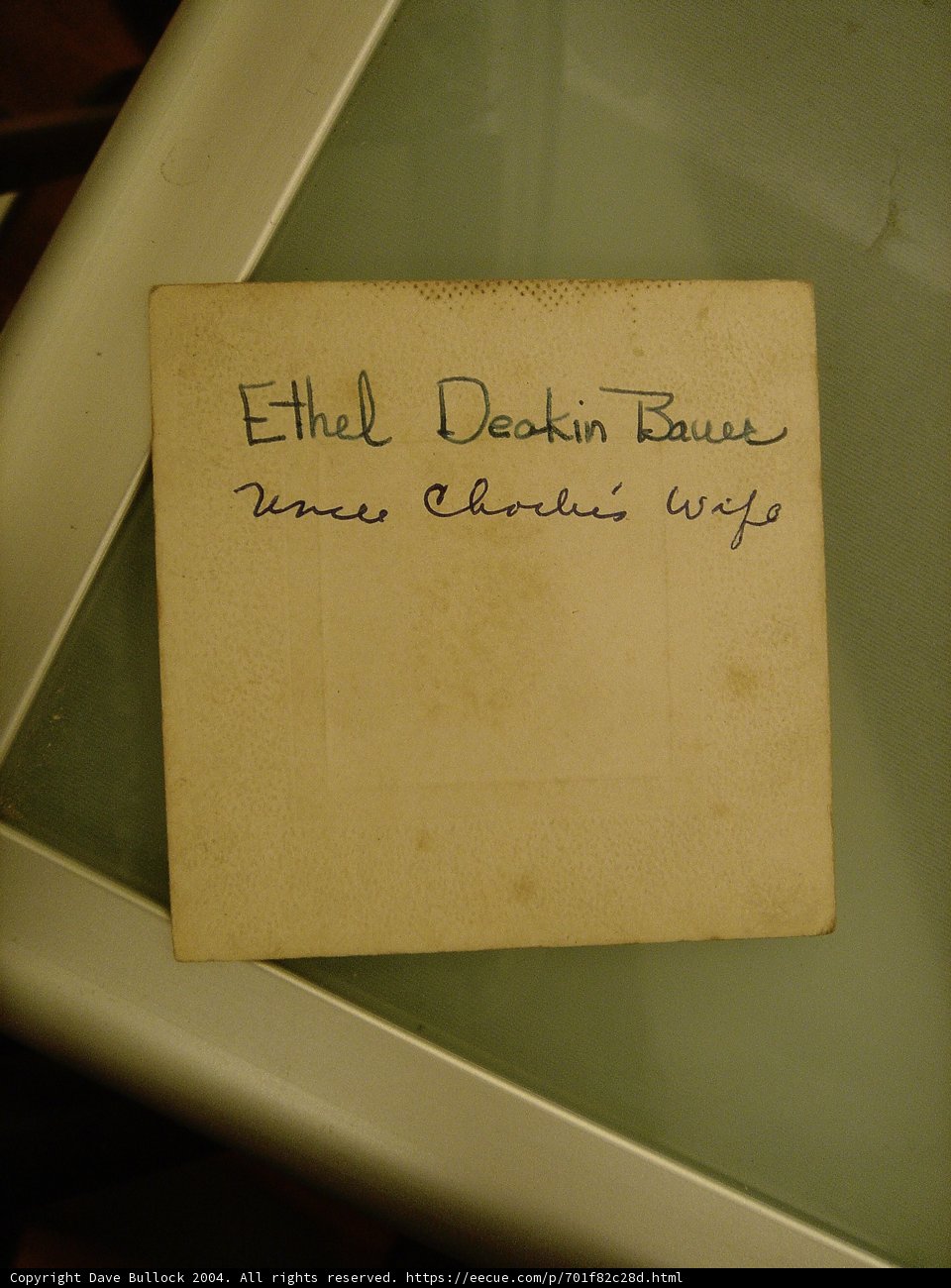 Label on a piece of paper