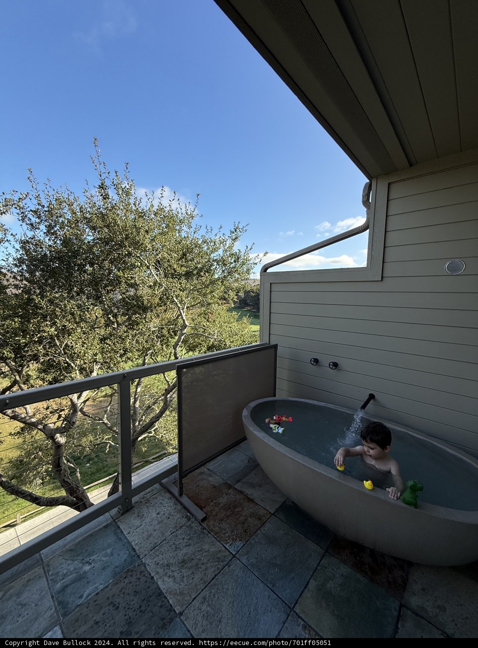 Morning Soak on the Balcony