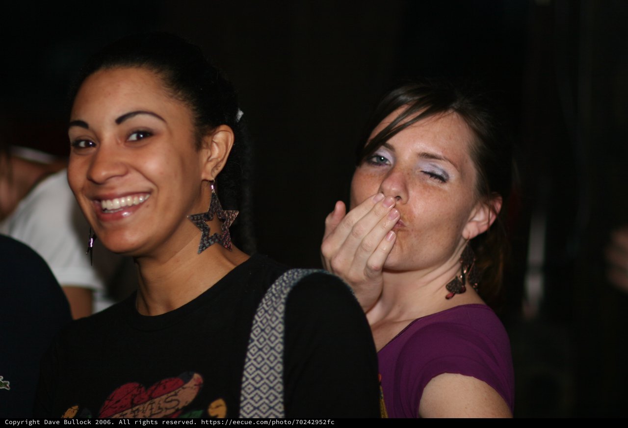 Two Women Laughing at a Nightlife Event 2006