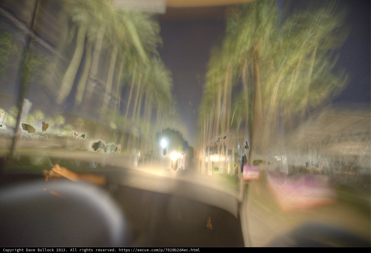 Nighttime blur on an urban street