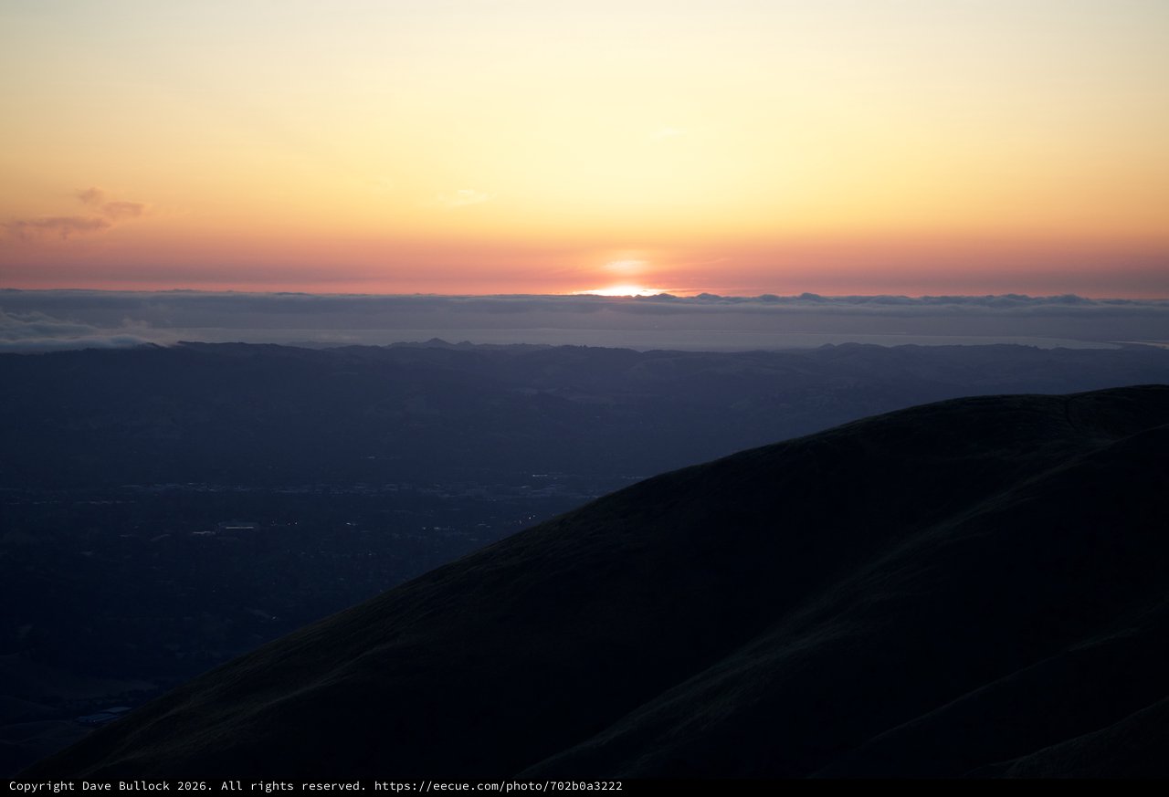 Sun Setting Beyond the Bay from Mount Diablo