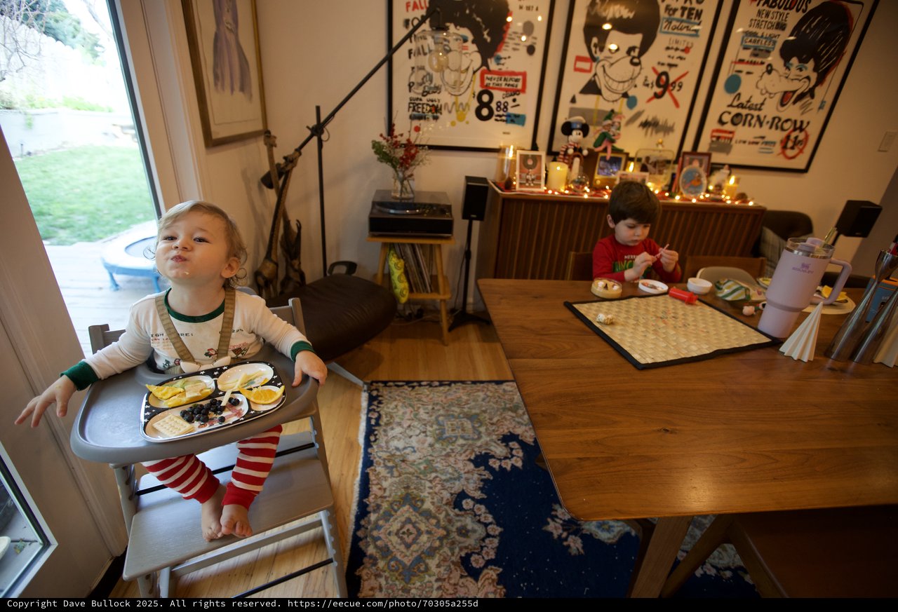 Children Enjoying Breakfast on Christmas Eve Morning