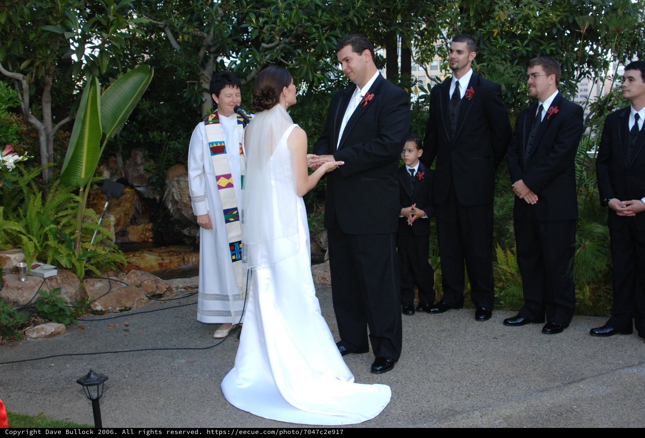Outdoor Garden Wedding Ring Exchange Ceremony