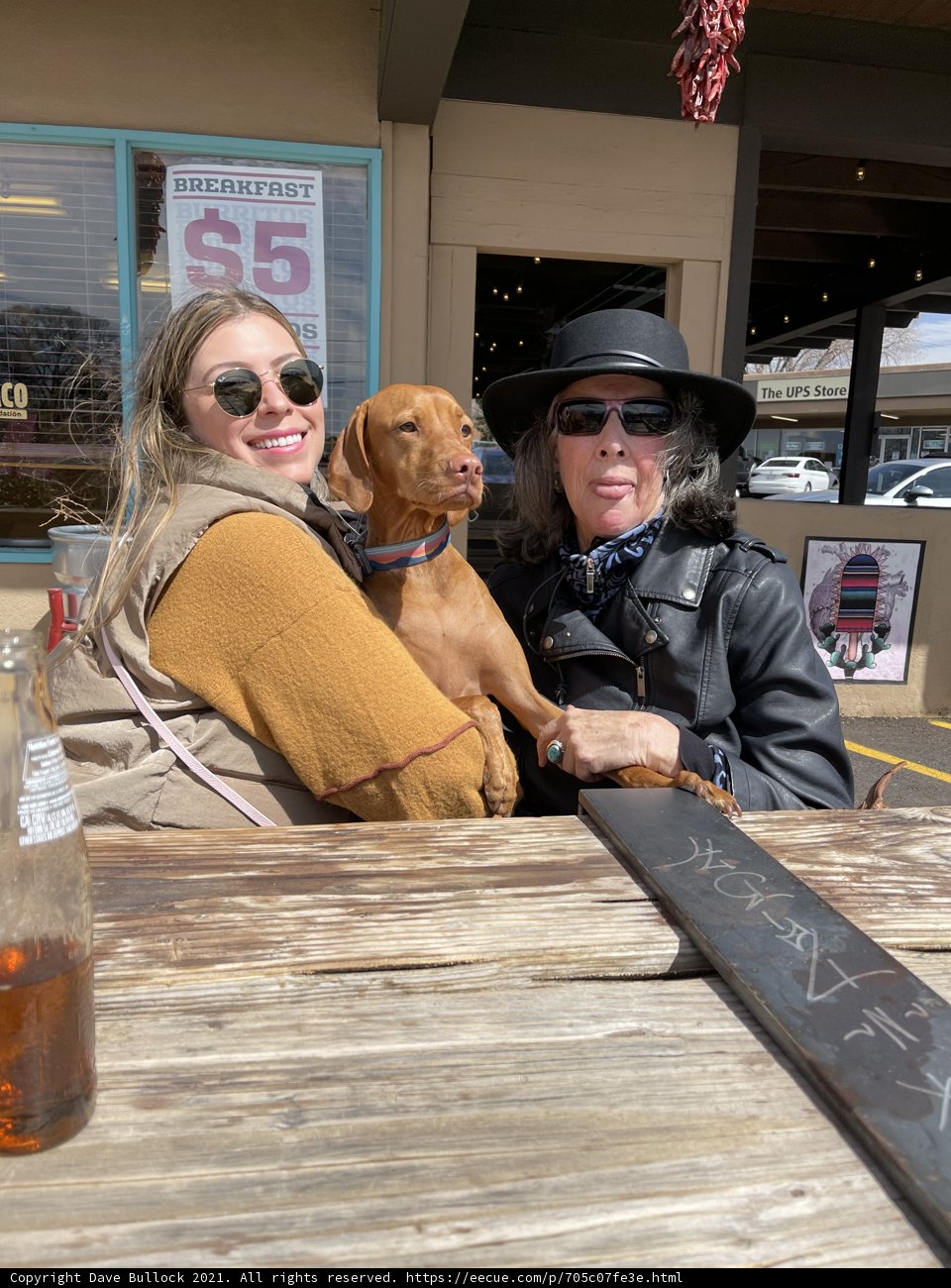 Sipping in Santa Fe with our Furry Friend