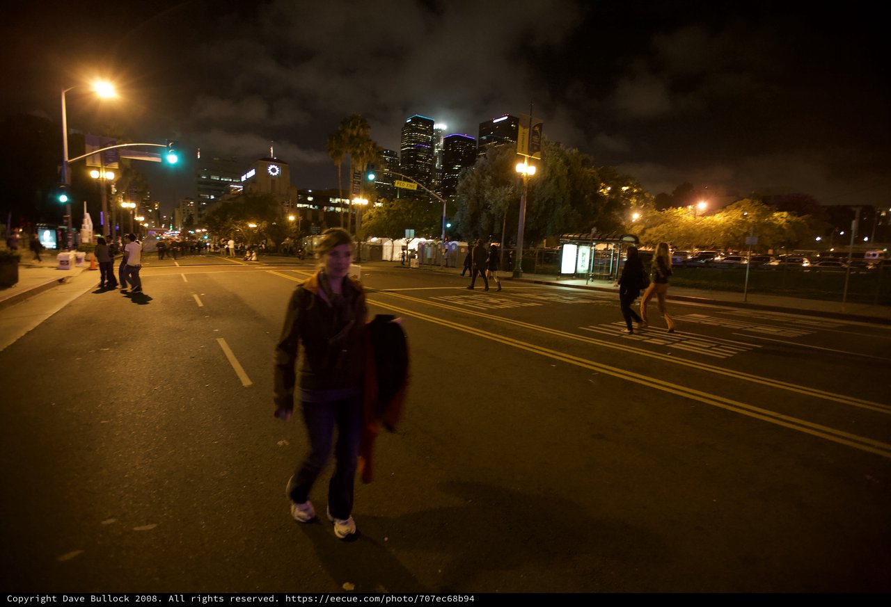 Night Streets of Downtown Los Angeles After Detour Festival