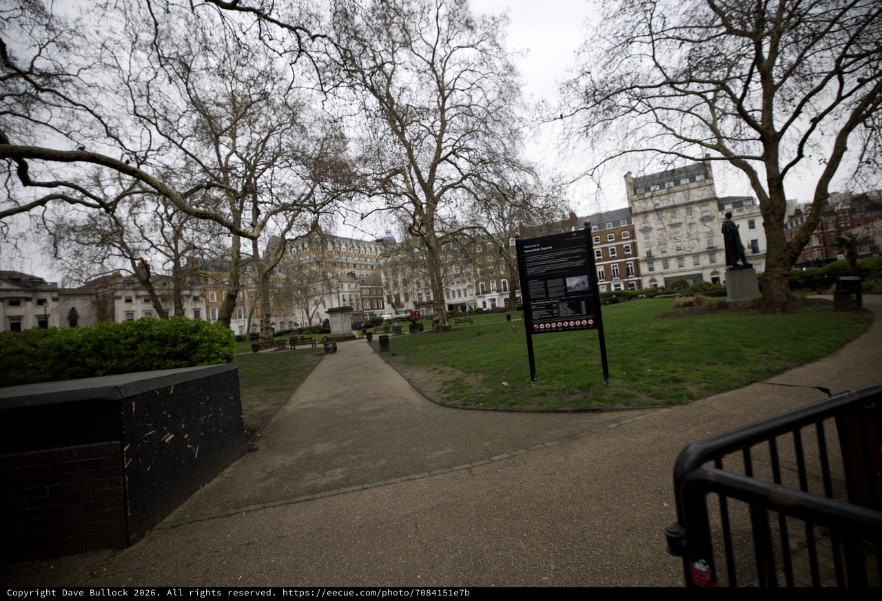 Tavistock Square Gardens on a Misty London Day