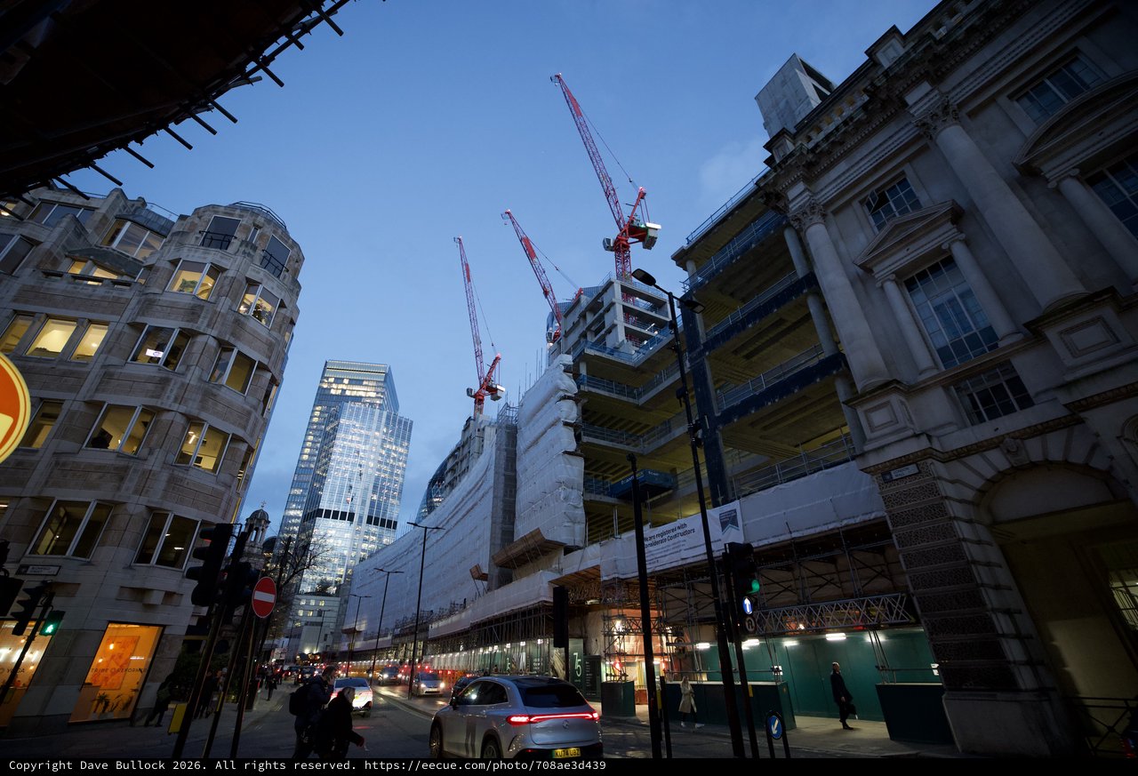 Urban Construction Site at Dusk in London