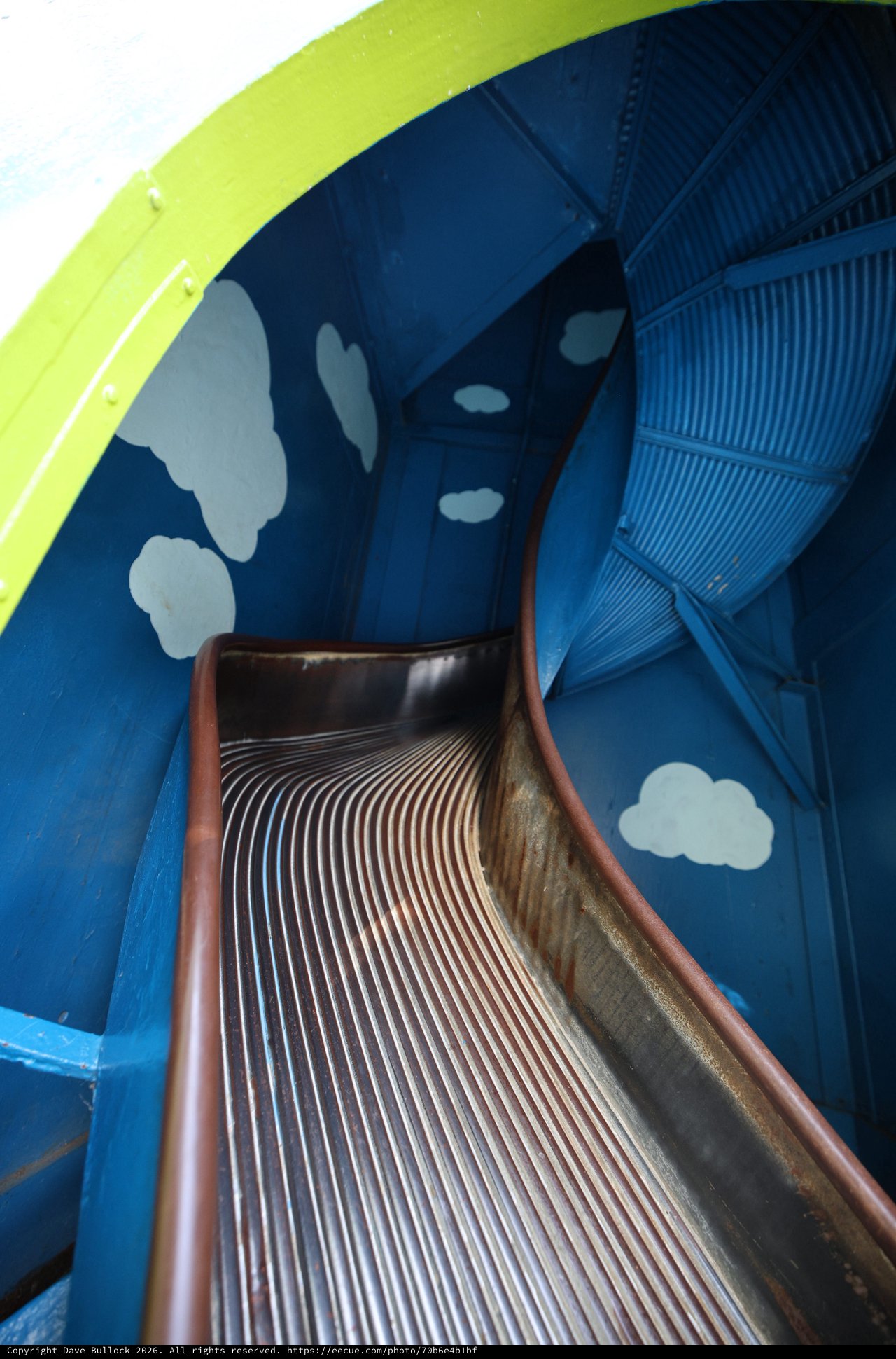 Inside a Whimsical Slide at Fantasyland Playground