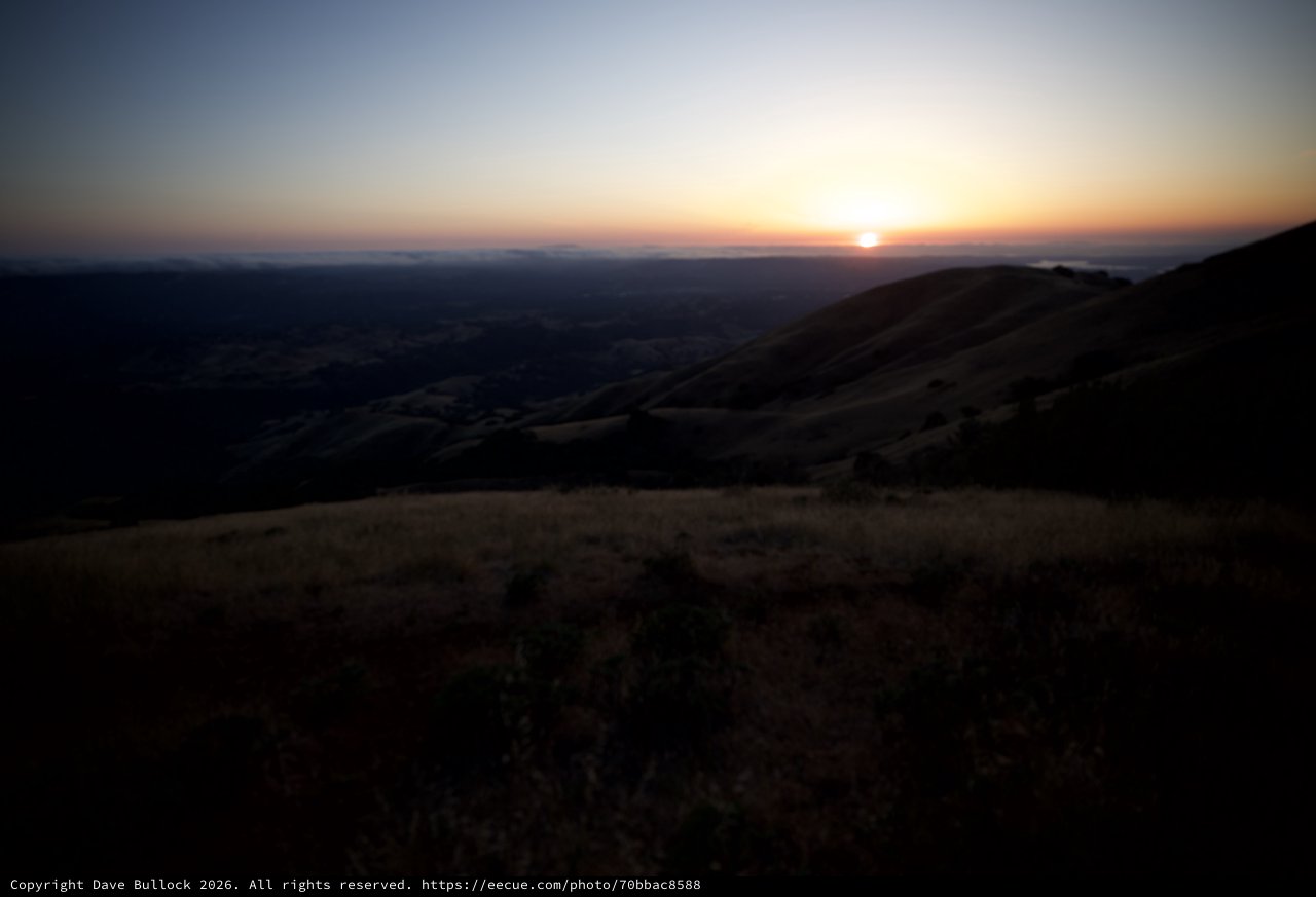 Golden Sunset Over Rolling Hills from Mount Diablo