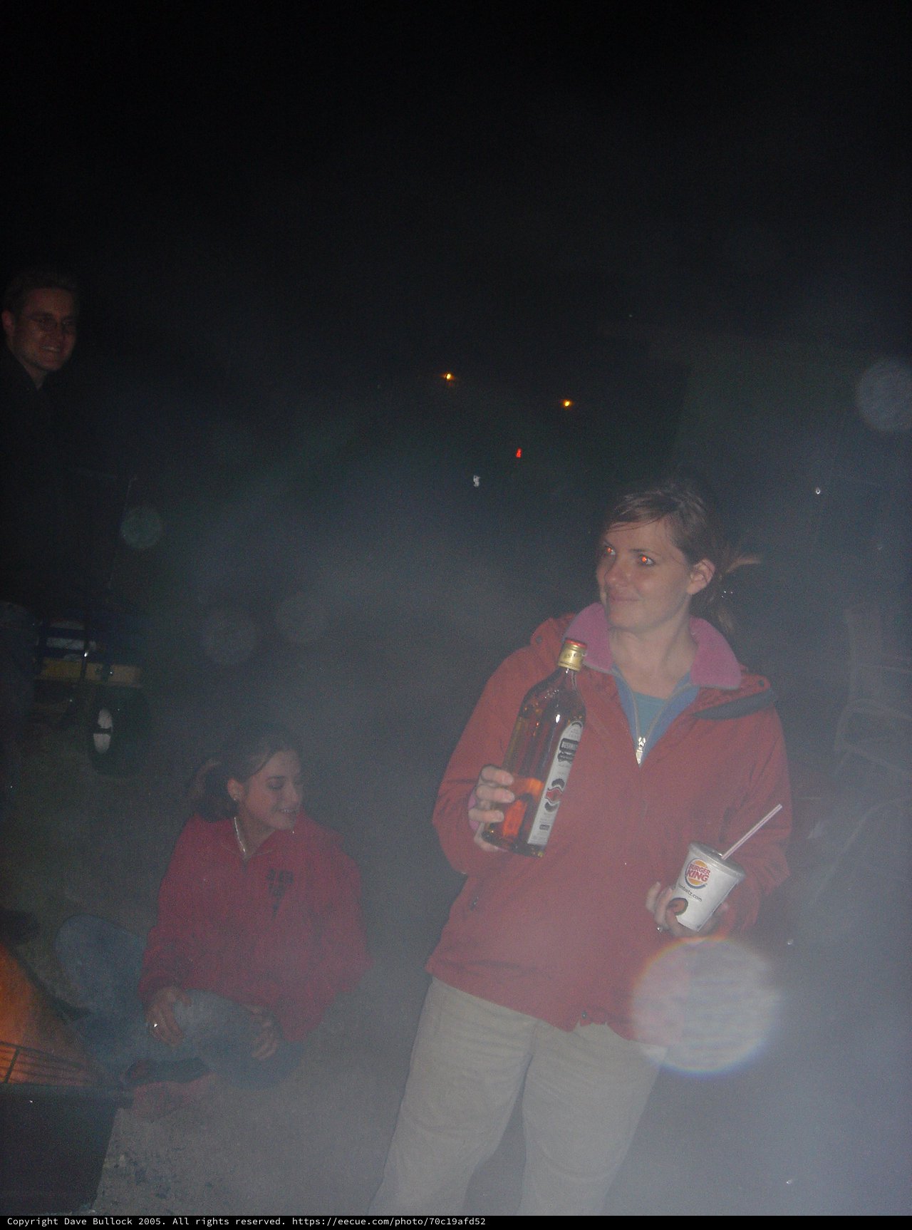 Smoky Night Gathering with Bottle and Burger King Cup