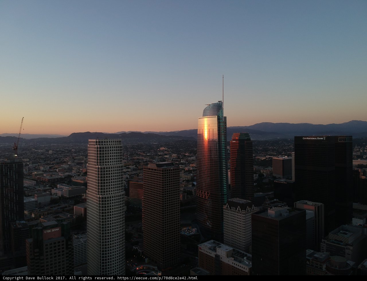 Sunset over the Los Angeles Skyline