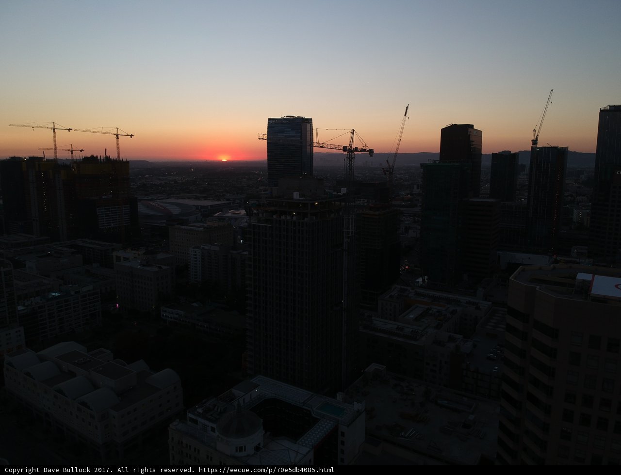 Sunset over the LA Skyline