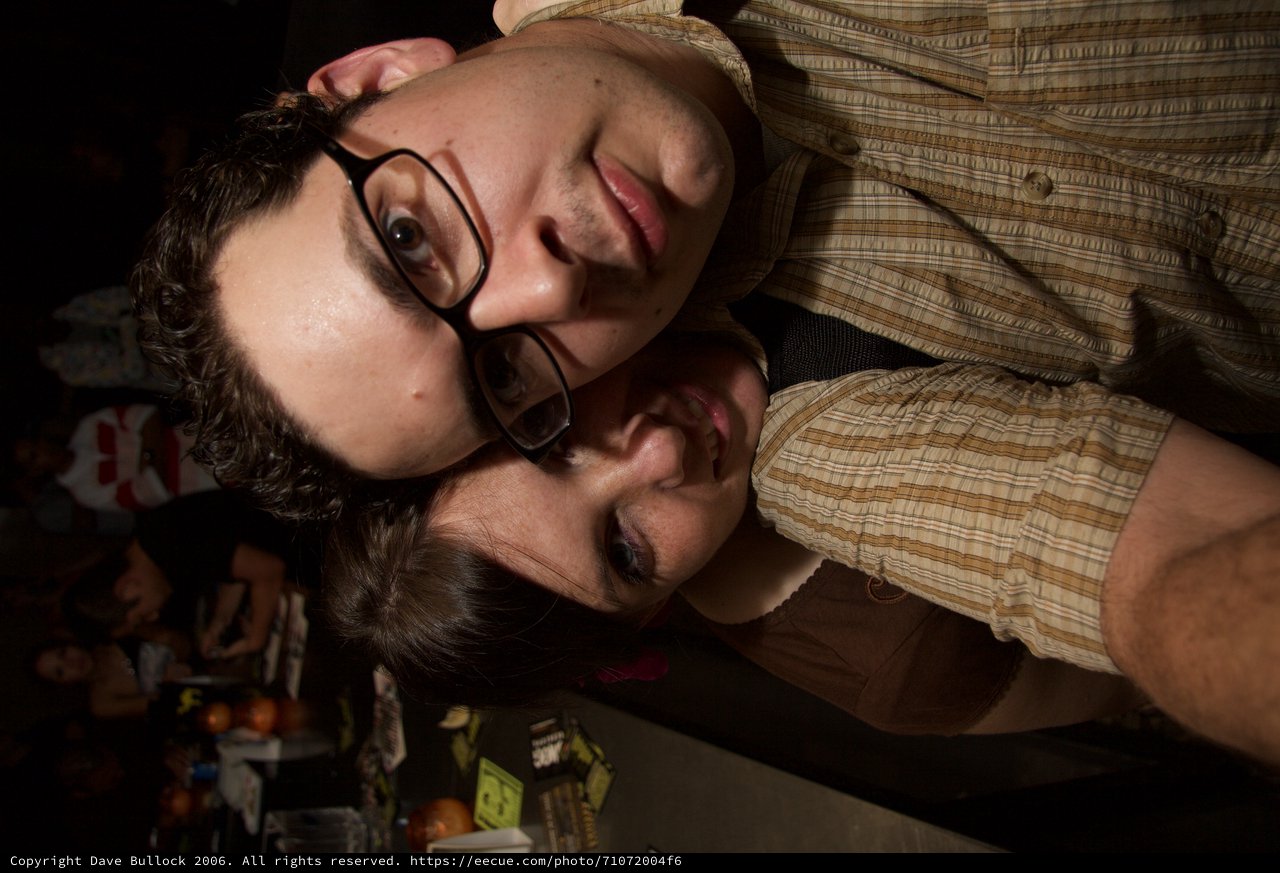 Couple Poses Together at Evening Art Walk Event
