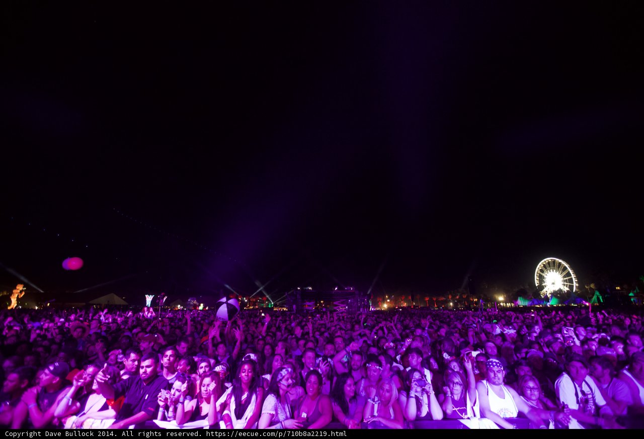 Nighttime Crowd at Coachella Rock Concert