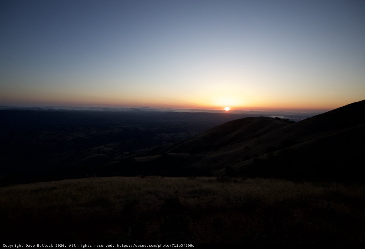 Golden Sunset Beyond the Bay from Mount Diablo